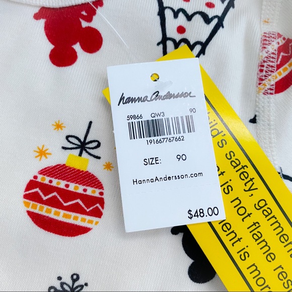 NWT Hanna Andersson Mickey Folk Tree long johns - Picture 4 of 15